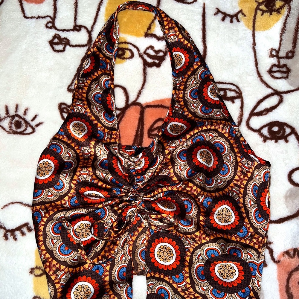 Halter floral printed top